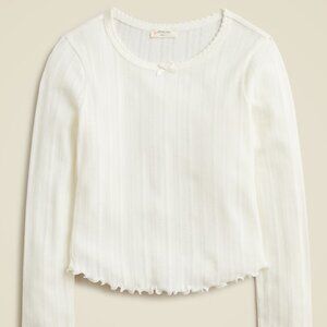J. Crew Girls' long-sleeve pointelle-knit T-shirt Size XS